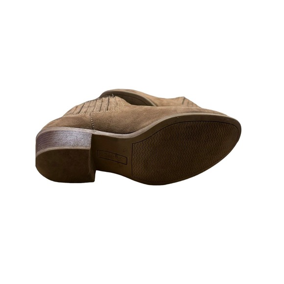 American Eagle 8W Shanna Chelsea Ankle Boot Cognac Slip On Faux Suede - Picture 4 of 12